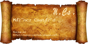 Müncz Csatád névjegykártya